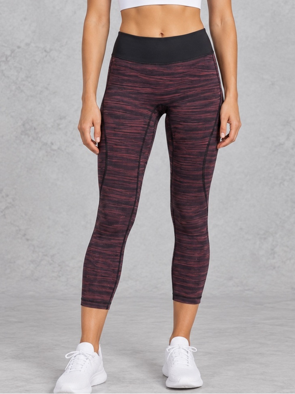 Lululemon Run Inspire Crop II Space Dye Pink Leggings Size 6